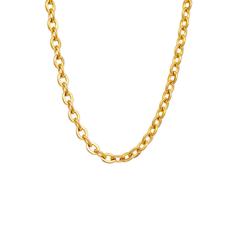 O-shaped Hammer Cross Chain Single Couple Necklaces