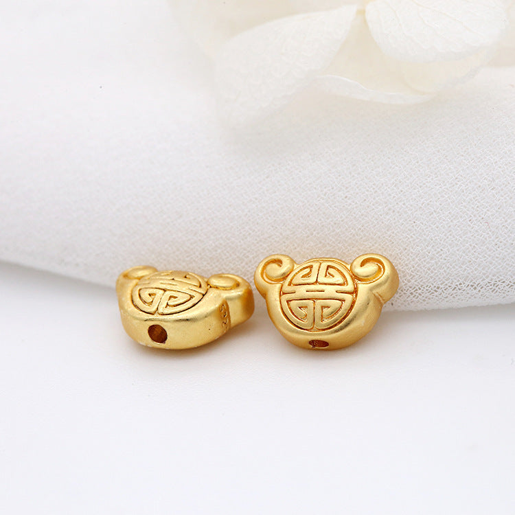 Copper Plated Color Retaining Nepal Alluvial Gold Through Hole Mini Bracelet