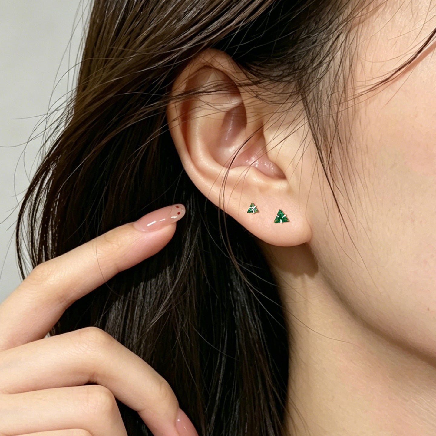 Casual Trendy Geometric Simple Triangle Zircon Stud Earrings