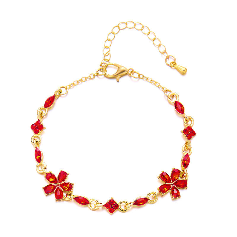 Women's Summer Flower Fashion Fresh Crystal Flowers Bracelets