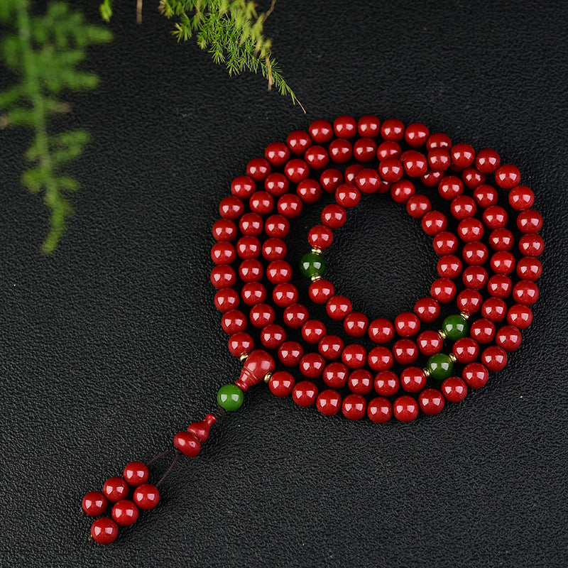 Purple Gold Sand Cinnabar Bead Low Bracelet