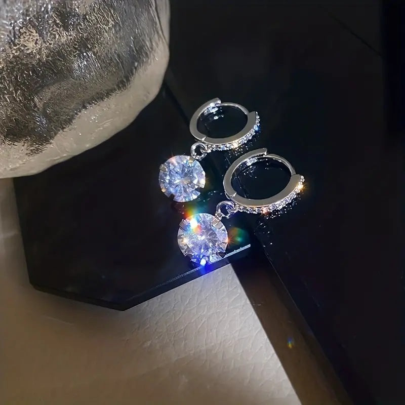 Super Flash Zircon Niche Design Fashion Trendy Exquisite Entry Lux Earrings