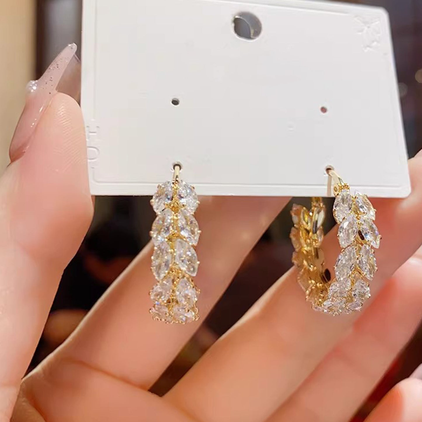 Entry Lux Zircon Wheat Clip Female Temperamental Ear Buckle