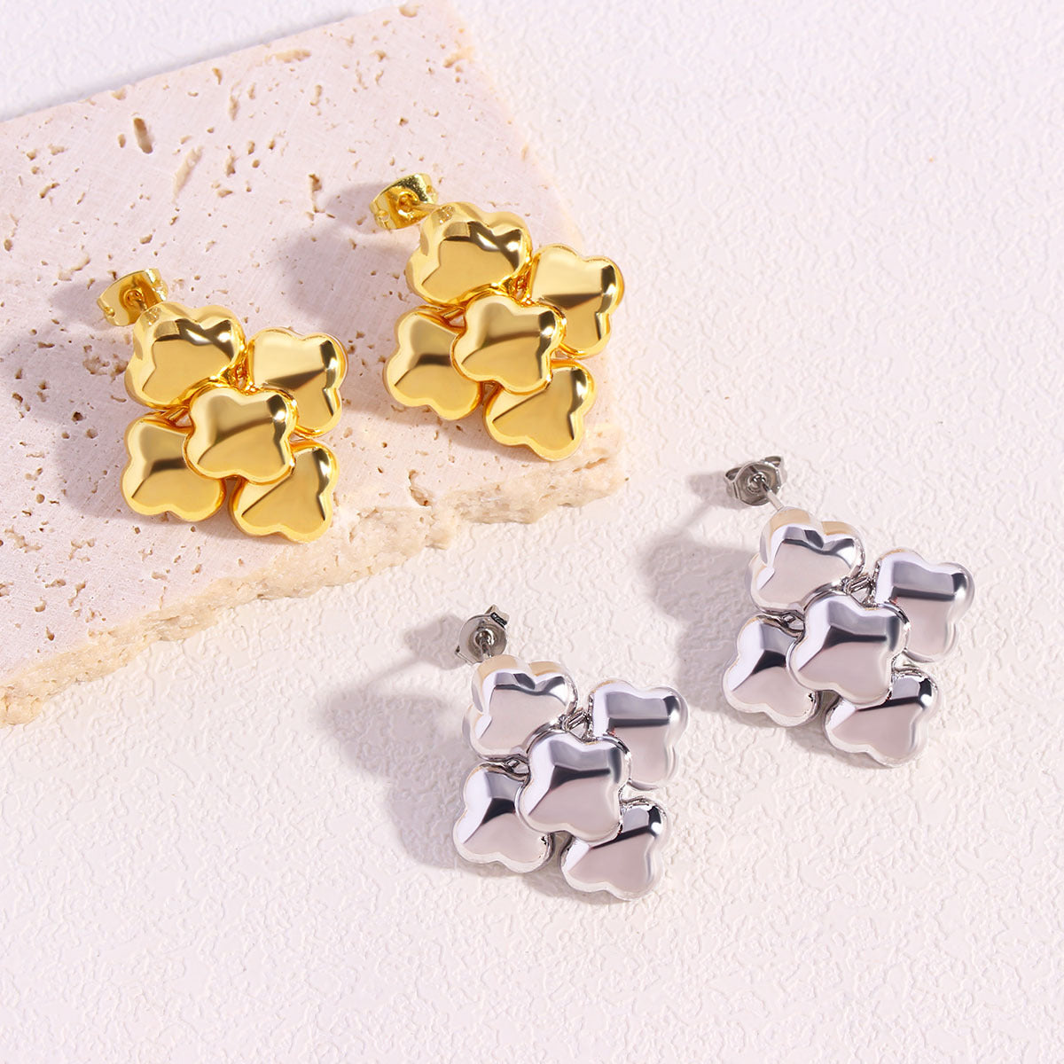 Square Glazed Surface Ear High-grade Geometric Stud Earrings