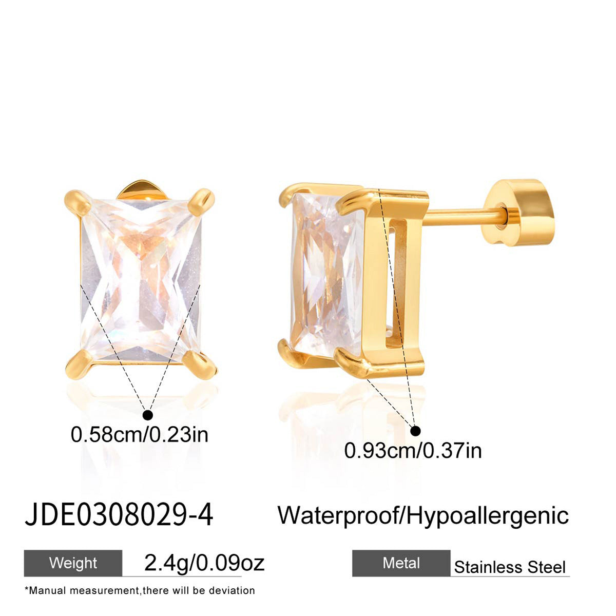 Ding Stainless Steel Zircon Light Luxury High-grade Sense Titanium Niche Earrings