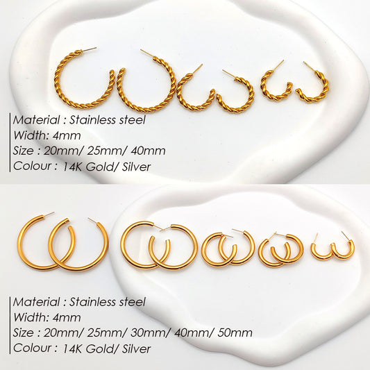 Women's Stainless Steel Gold-plated Personalized Trendy Earrings