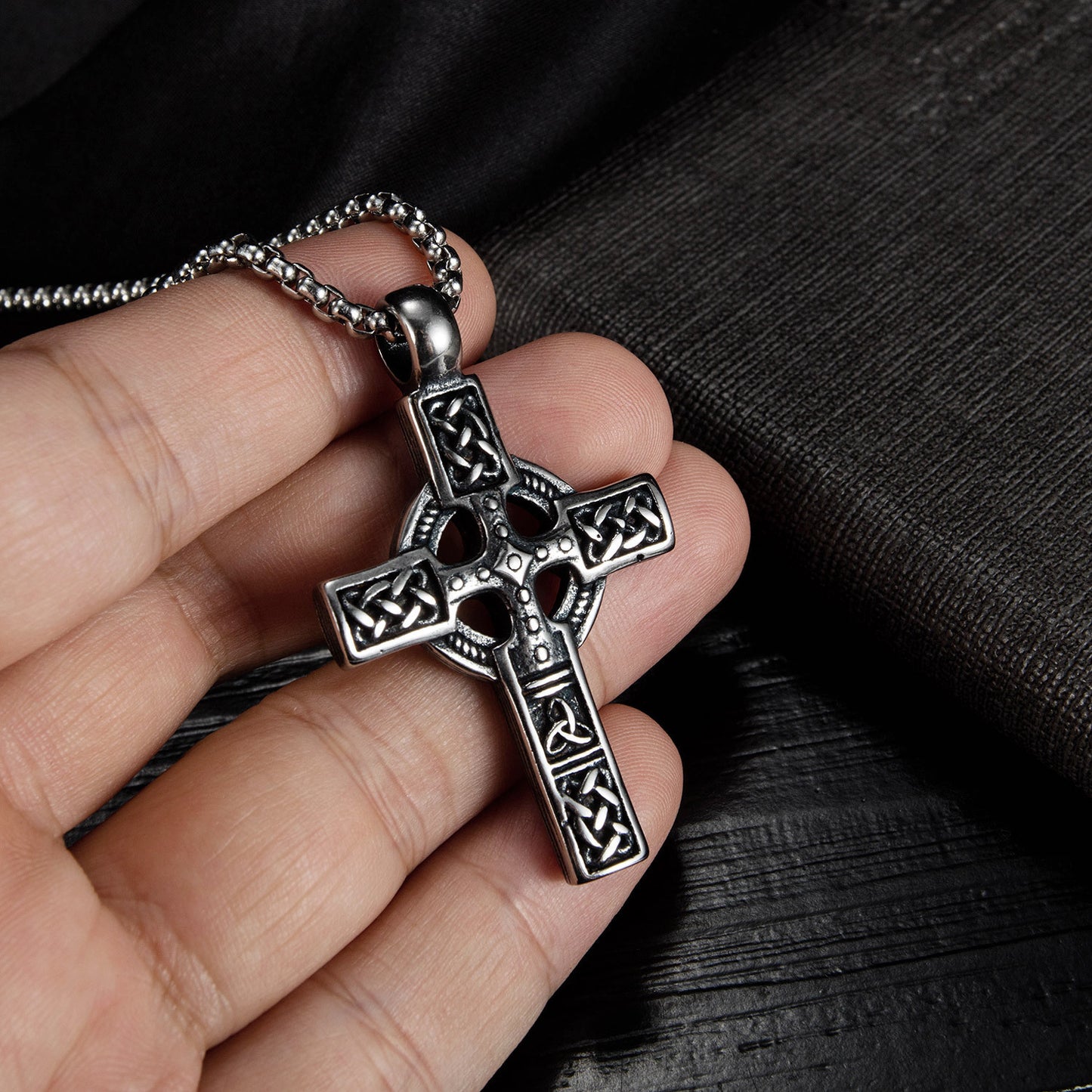 Men's Minority Design Dark Cross Street Titanium Necklaces