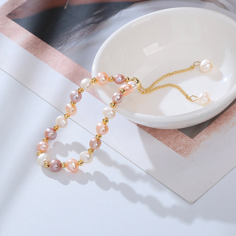 Freshwater Pearl Rato Colorful Gilded Creative Lover Bracelet