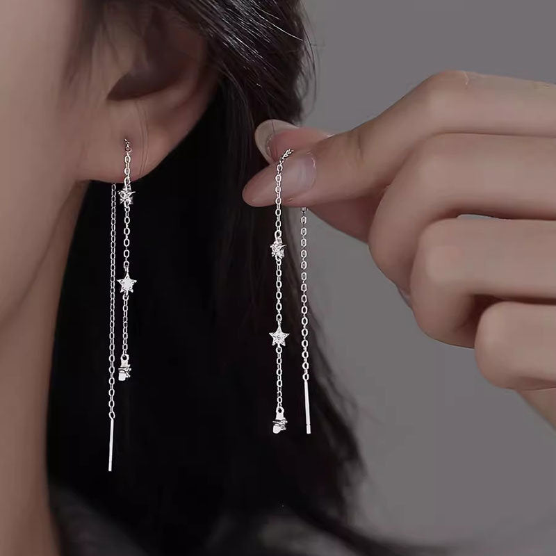 Classy Women's Tassel Elegant Long Eardrops Ear Line