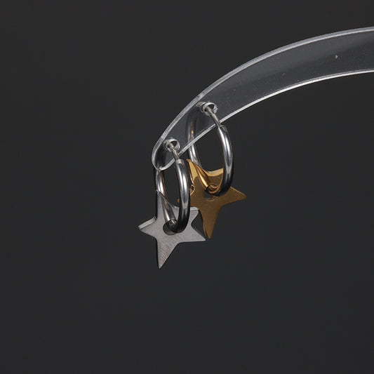 Star Irregular Male Female Personality Design Gold Mixed Earrings