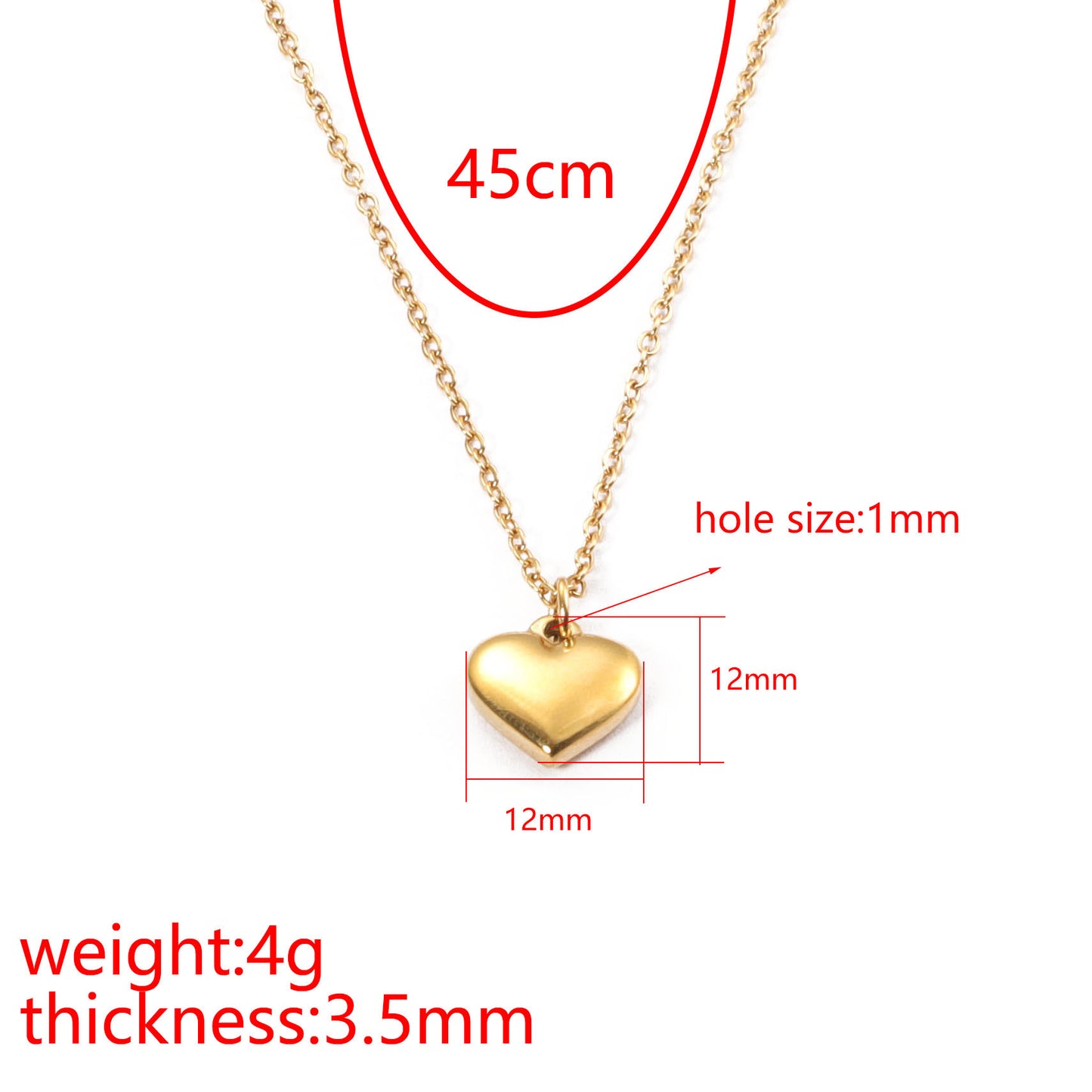 Clavicle Chain Peach Heart Heart-shaped Jewelry For Necklaces