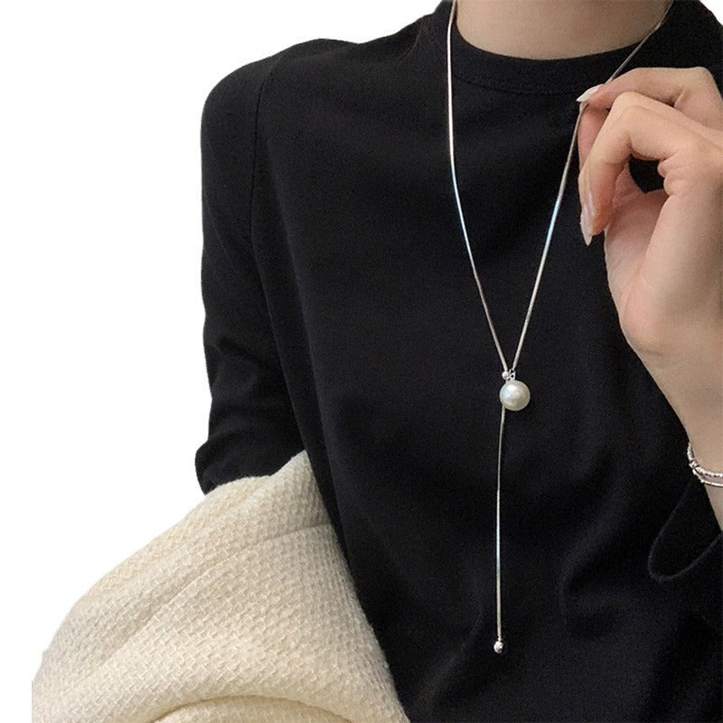 Women's Fashion Commuter Light Luxury High-grade All Match Long Pearl Necklaces