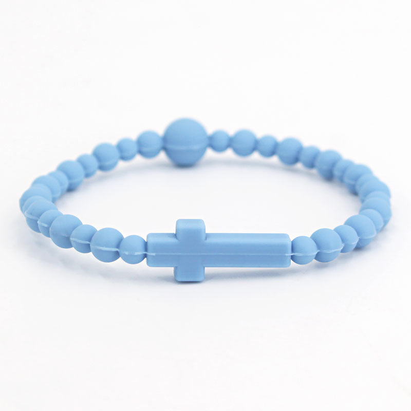 Fashion Macaron Color Series Cross Silicone Simple Bracelet