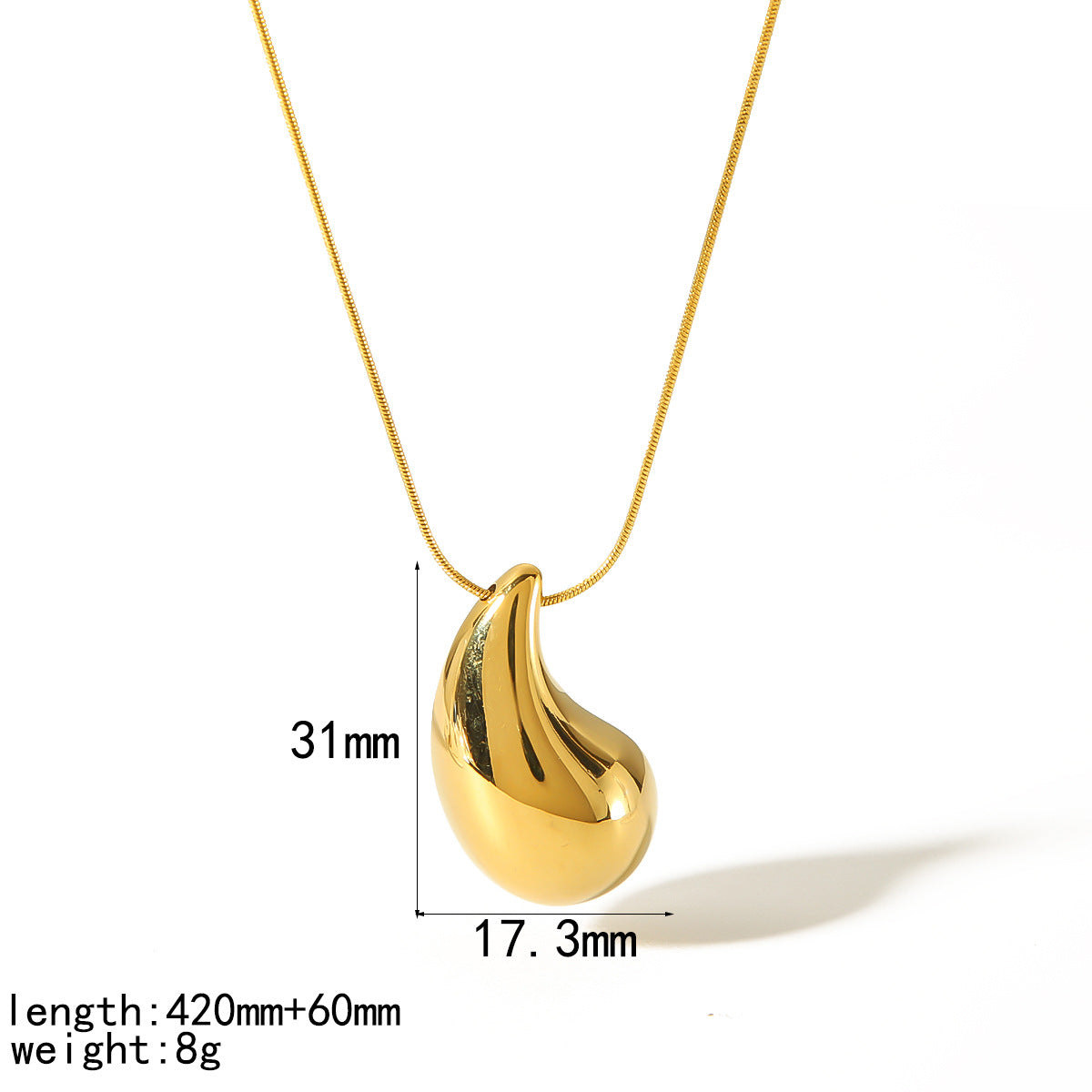 Women's High-grade Water Drop Gold Ear-ring Clip Titanium Rings
