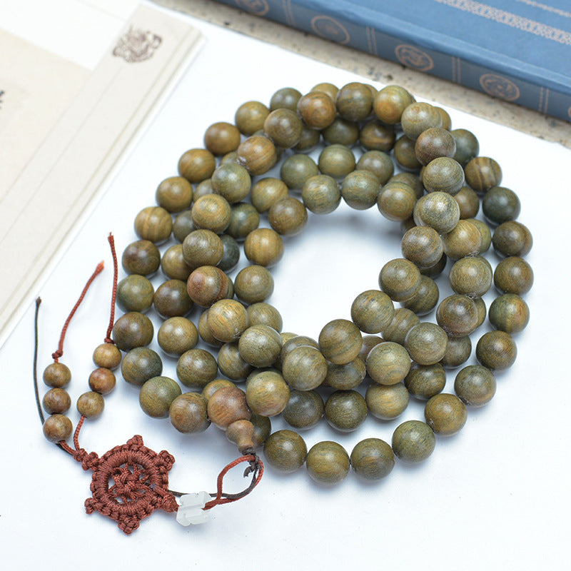 Natural Argentina Green Sandalwood Buddha Beads Ethnic Retro Couple Bracelet