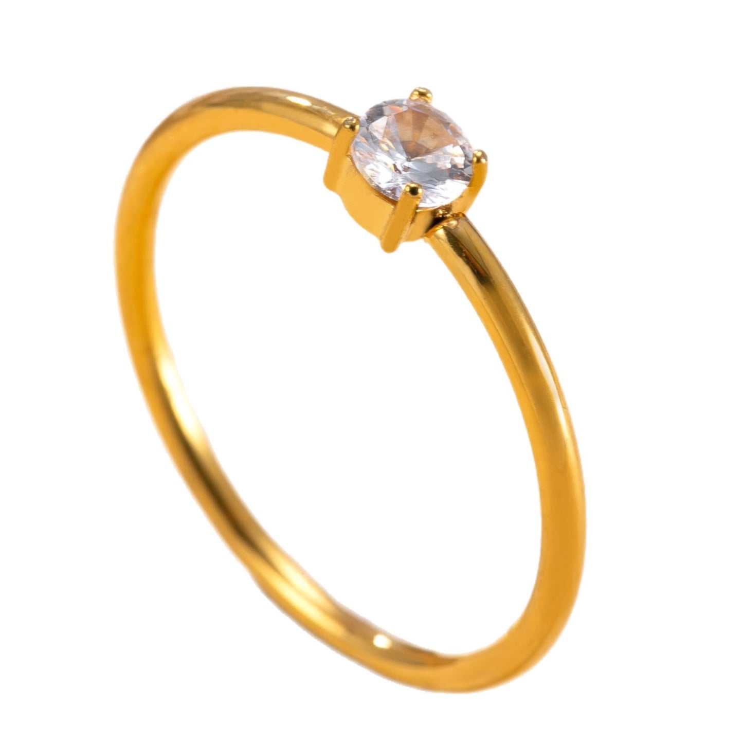 Steel Simple Diamond Couple Korean Fashion Gold-plated Ring