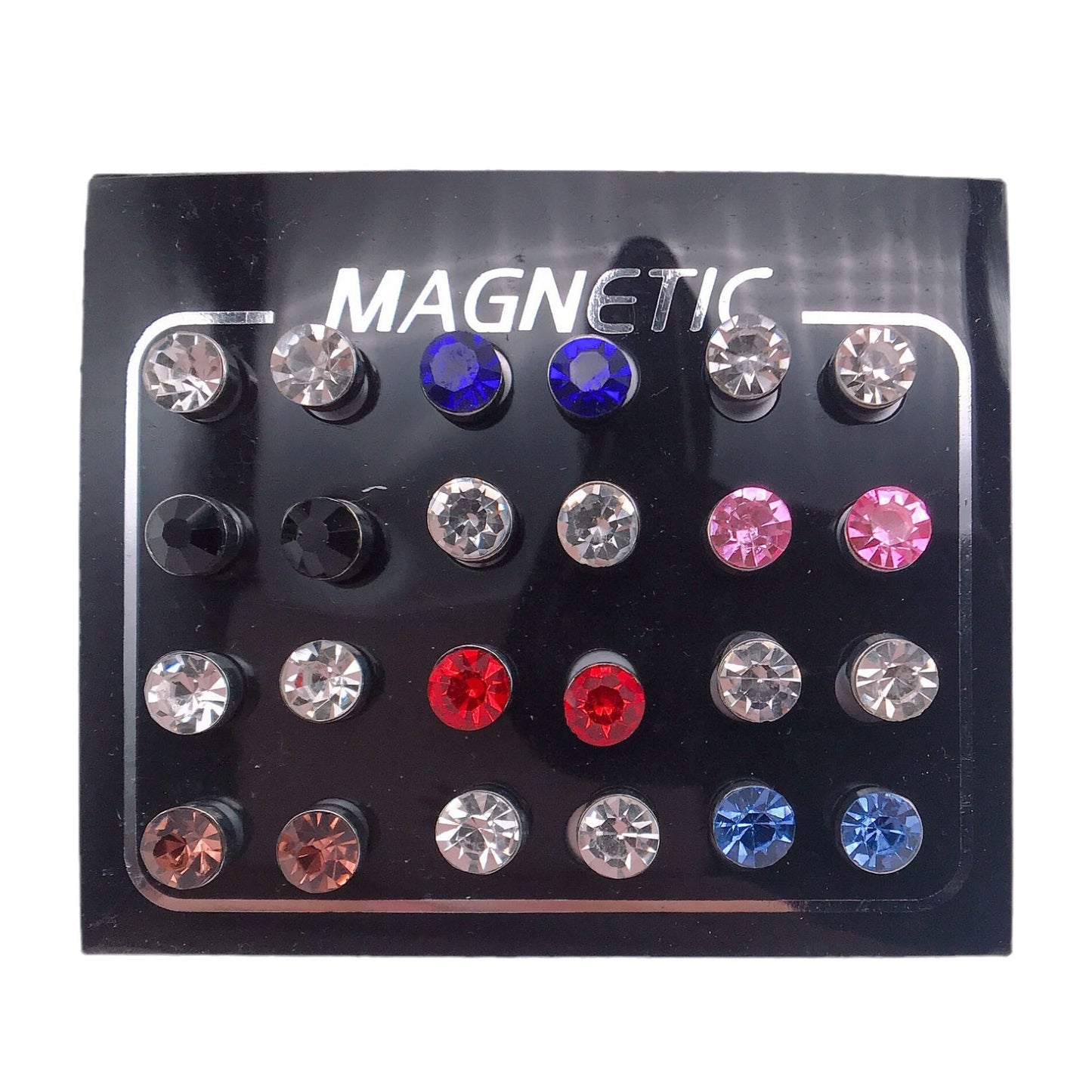 Korean Style Crystal With Diamond Double Round No Need Pierced Rings