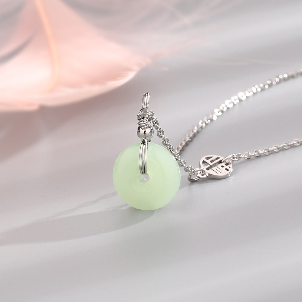Clavicle Chain Exquisite Retro National Trend Blessing Card Safe Joy Necklaces