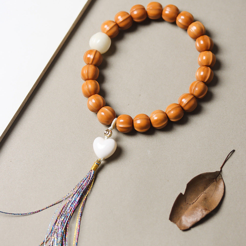 Monkey Head Walnut Glossy Love Fart Peach Single Bracelets