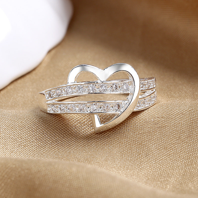 Women's Simple Exquisite Micro Inlaid Zircon Sier Rings