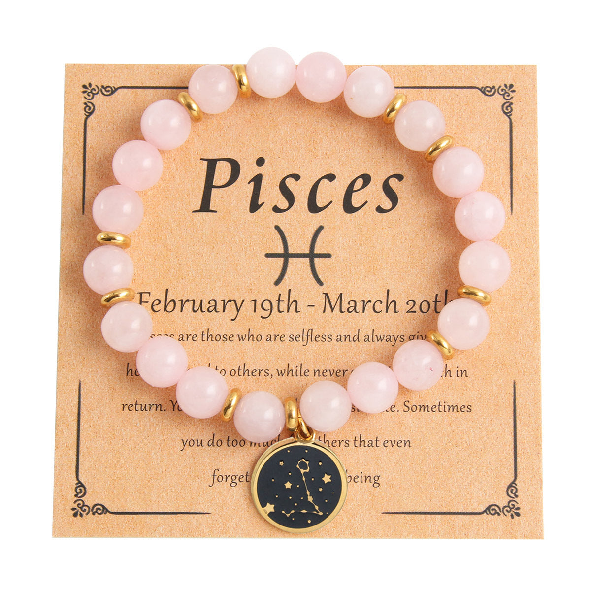 Beaded With Card Round Stainless Steel Gold Plated Drop Oil Bracelets