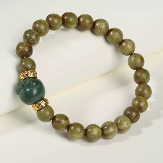 Women's & Men's Root White Jade Lotus Rosary Seed Scenic Bracelets