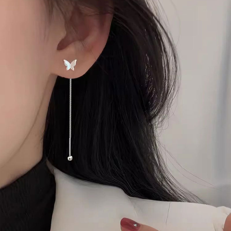 Women's Butterfly Screw Trendy Long Temperamental Tassel Ear Line