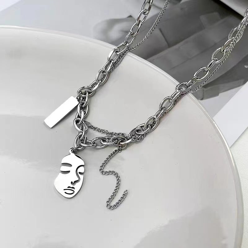 Children's English Letter Double Layer Twin Boyish Look Necklace