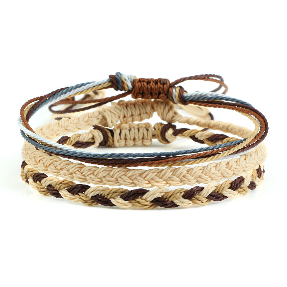 Coast Style Twin Creative Wax Line Hand Weaving Bracelet
