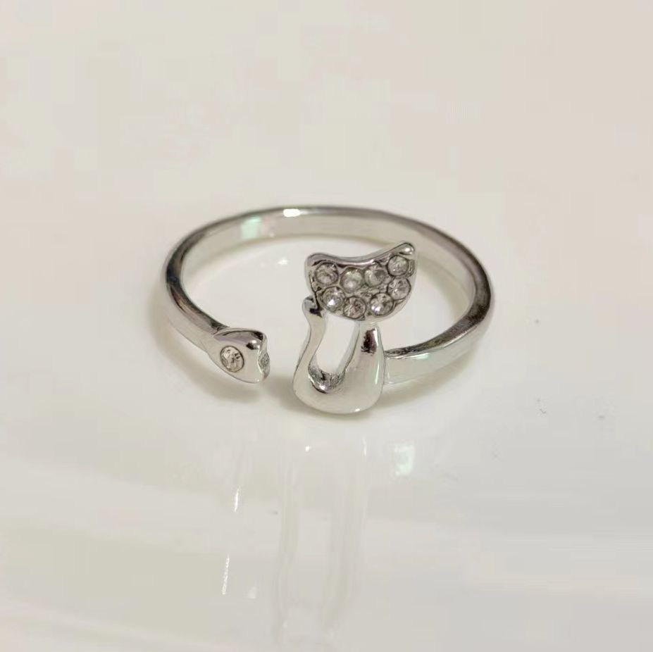 Korean Style Cute Cat Tail Open Adjustable Female Trendy Cool Rings