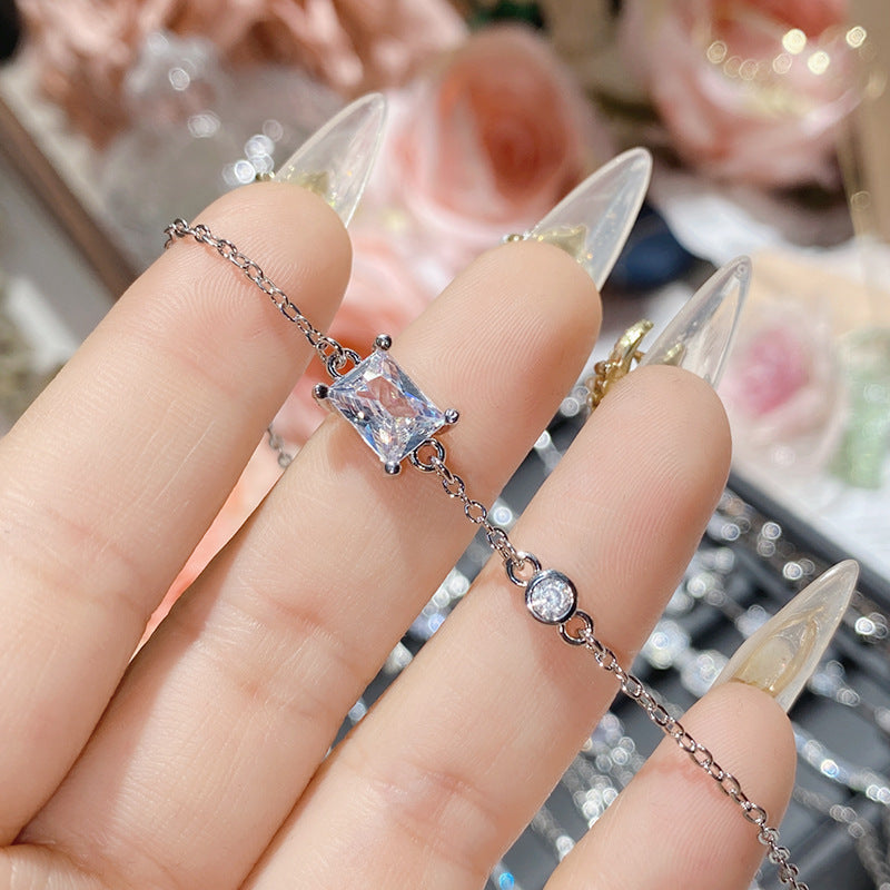 Camellia Bright Luminous Platinum Series Plated Zircon Super Flash Light Bracelet