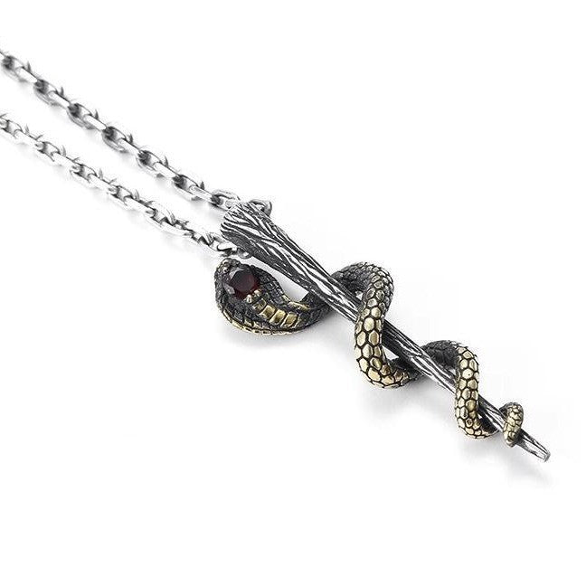 Men's Retro Truncheon Cobra Fashion Personality Imitation Thai Sier Snake Pattern Pendants