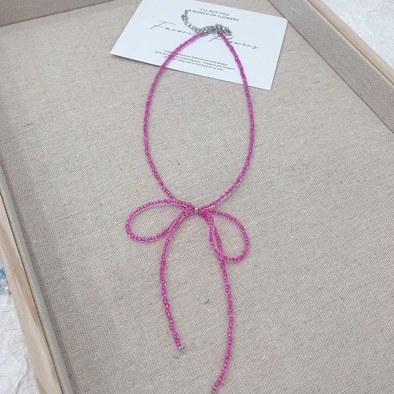 Sweet Cool Hot Fried Street Bow Female Elegance Cold Wind Necklace