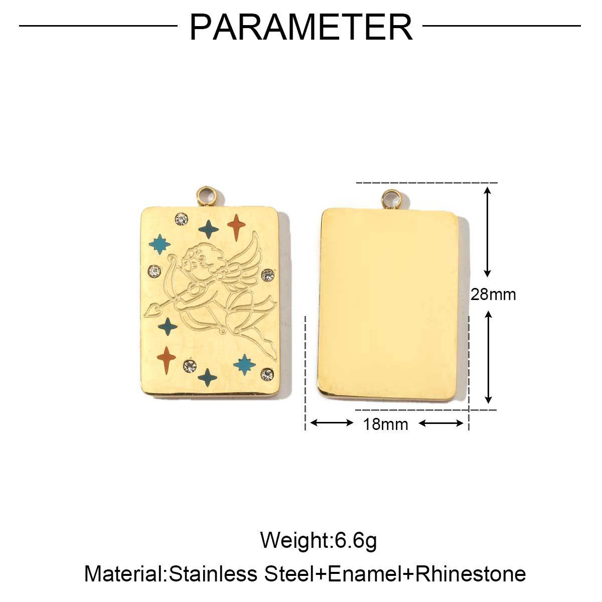 Real Gold Constellation Square Colorful Crystals Pendants