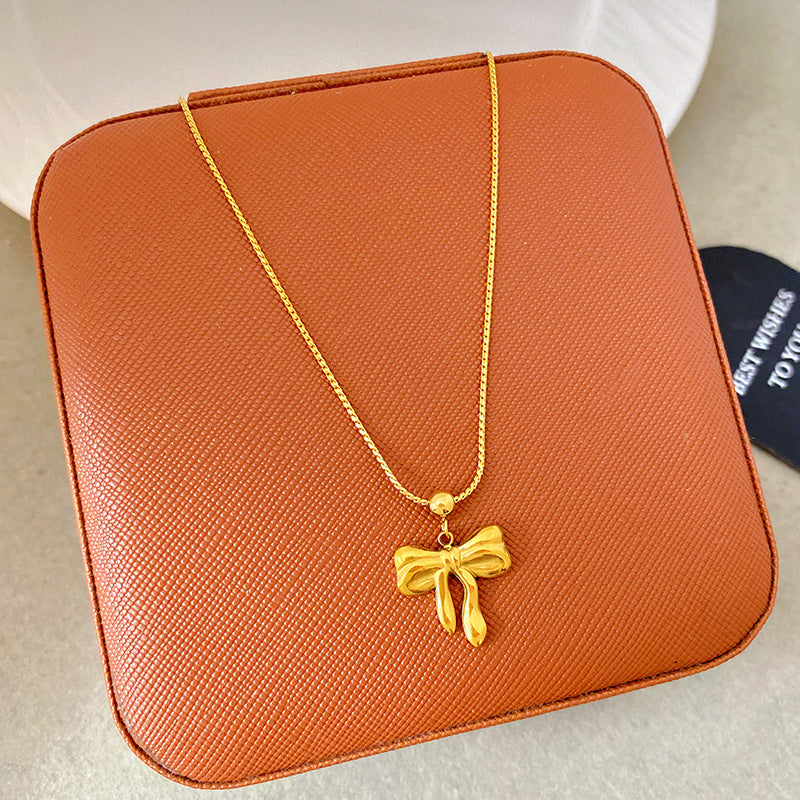 Steel Cold Wind Temperamental Tassels Butterfly Fashion High Necklace