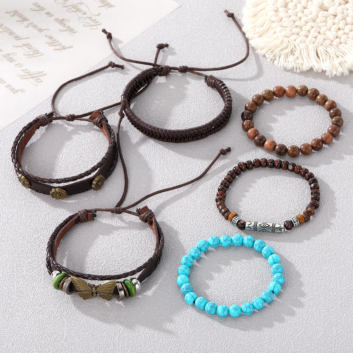 Wooden Bead Ethnic Style Turquoise Vintage Hand-woven Bracelets