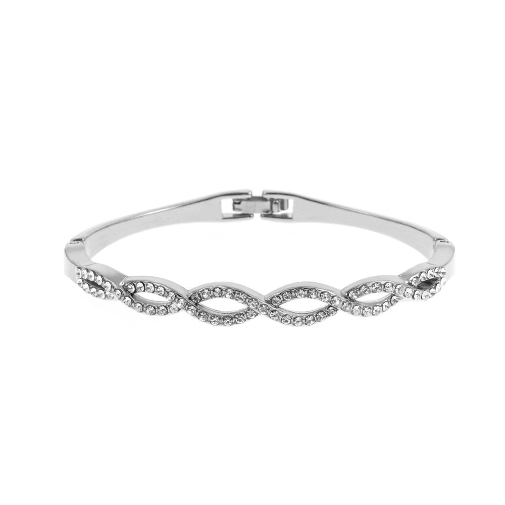 Popular Full Diamond Hollow Cross Geometric Fashion Simple Bracelet