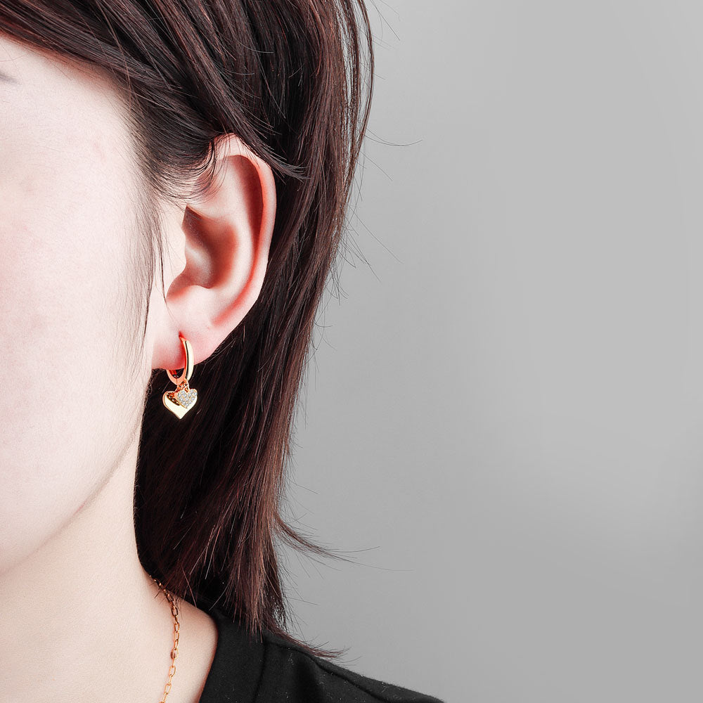 Heart Sweet Lady Style French Ear Clip Trendy Affordable Luxury Stud Earrings