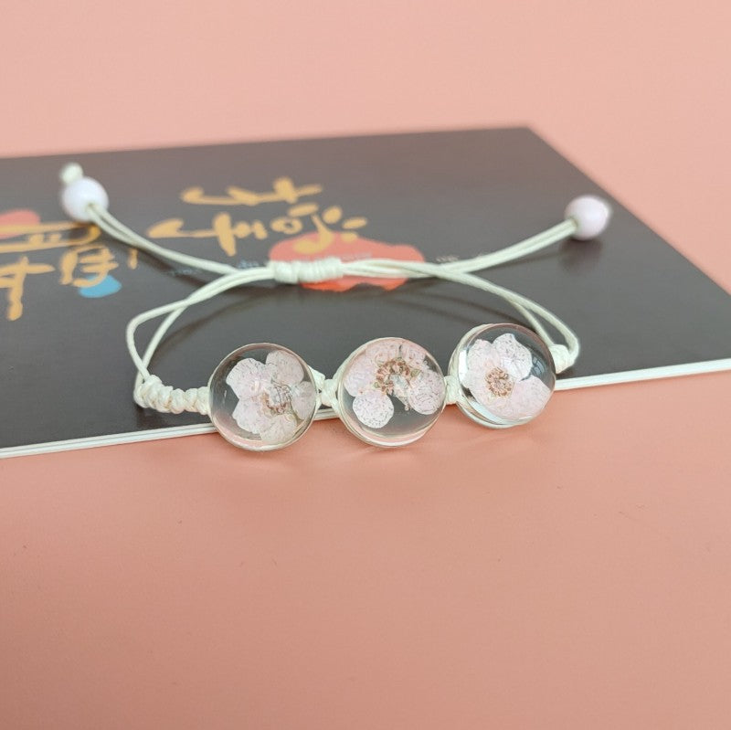 Micro Glass Bead Cherry Blossom Female Girlfriend Gifts Hand-woven Bracelets