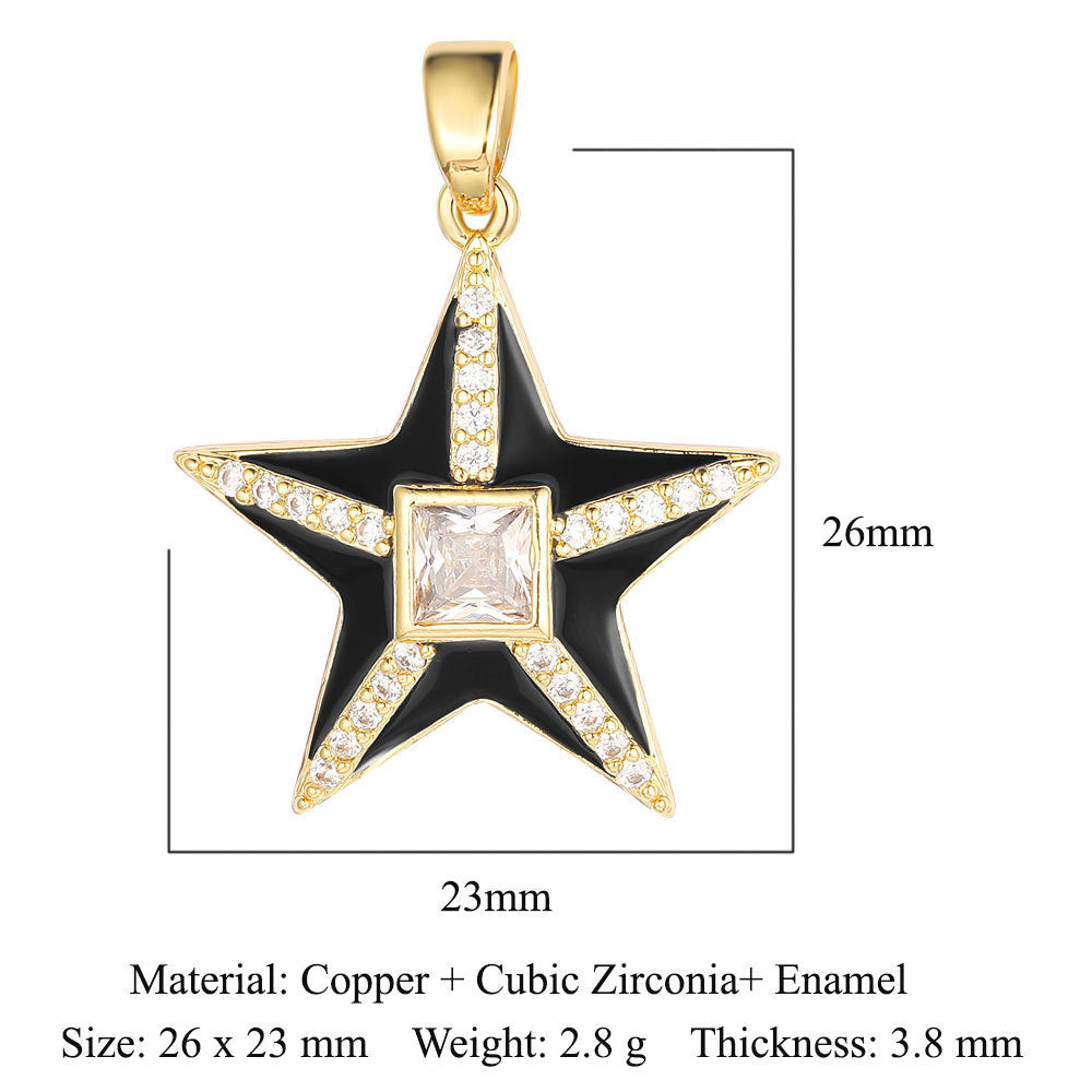 Color Zirconium Copper Micro Inlay Ornament Pendants