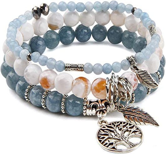 Tree Of Life Turquoise Jasper Agate Bracelets