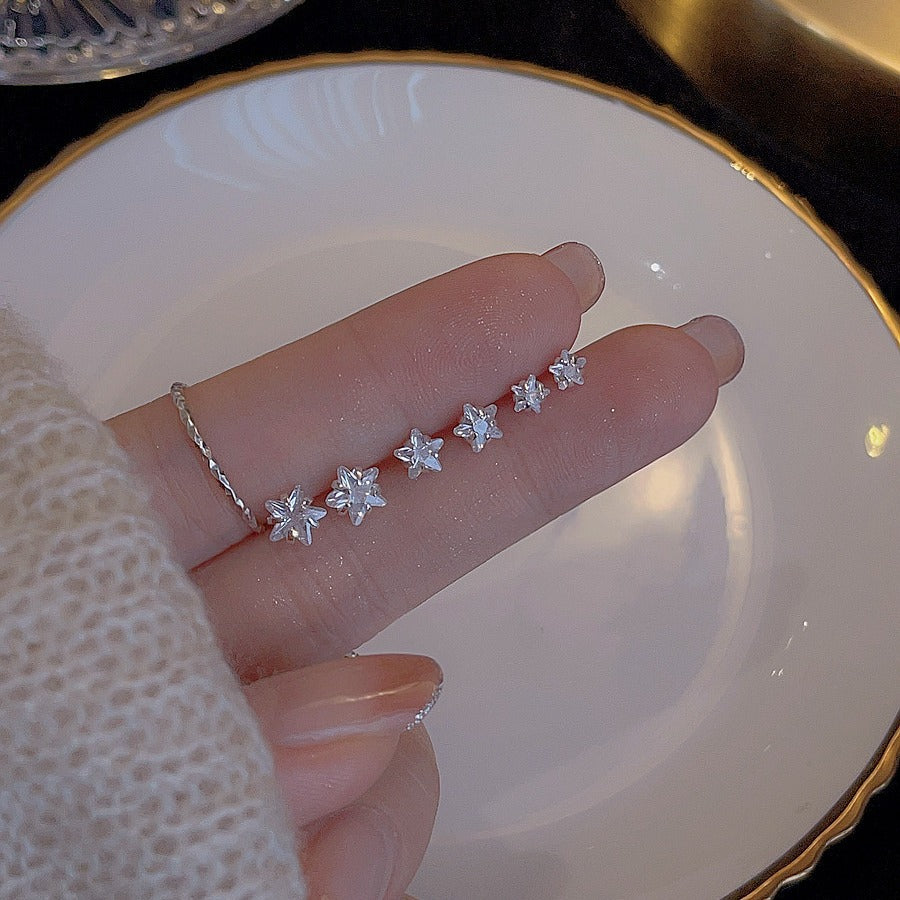 Women's Small Pentagram Zircon For Fresh High Sense Stud Earrings