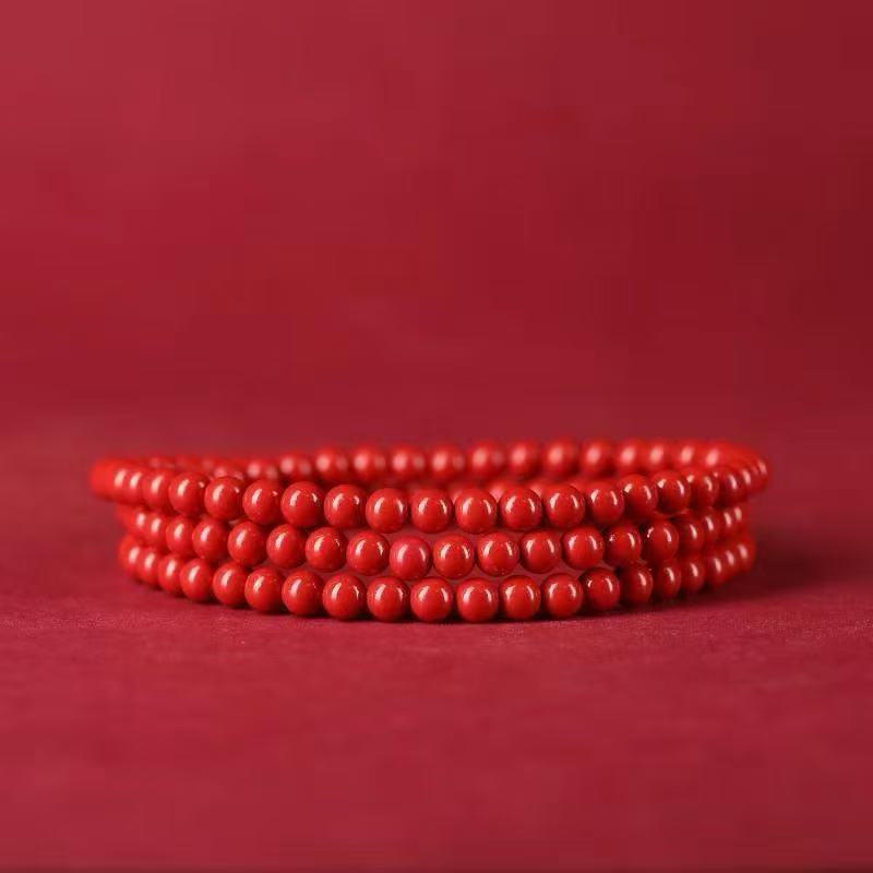 Women's Ore Cinnabar Purple Gold Sand Red Single Circle Three Bracelet