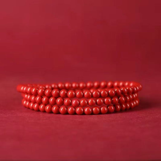 Women's Ore Cinnabar Purple Gold Sand Red Single Circle Three Bracelet