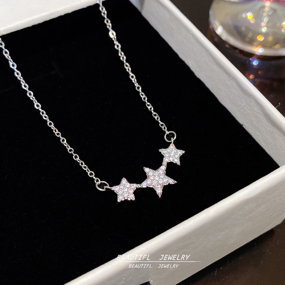 Women's Minority Simple Fashionable Elegant Zircon Clavicle Chain Titanium Steel Accessory Necklace