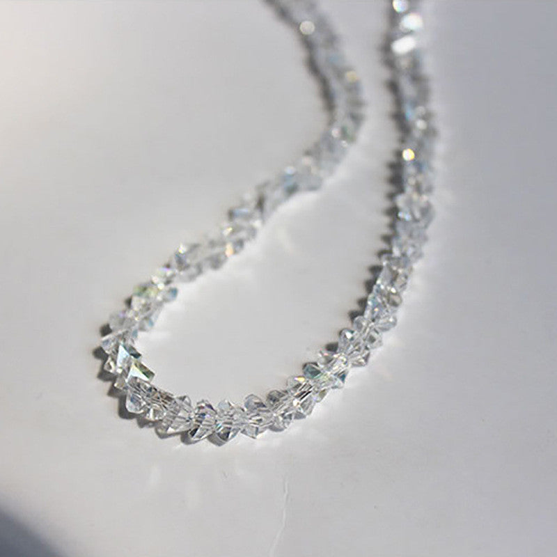 Women's Super Fairy Style Light Luxury Glass Crystal Niche Clavicle Necklace