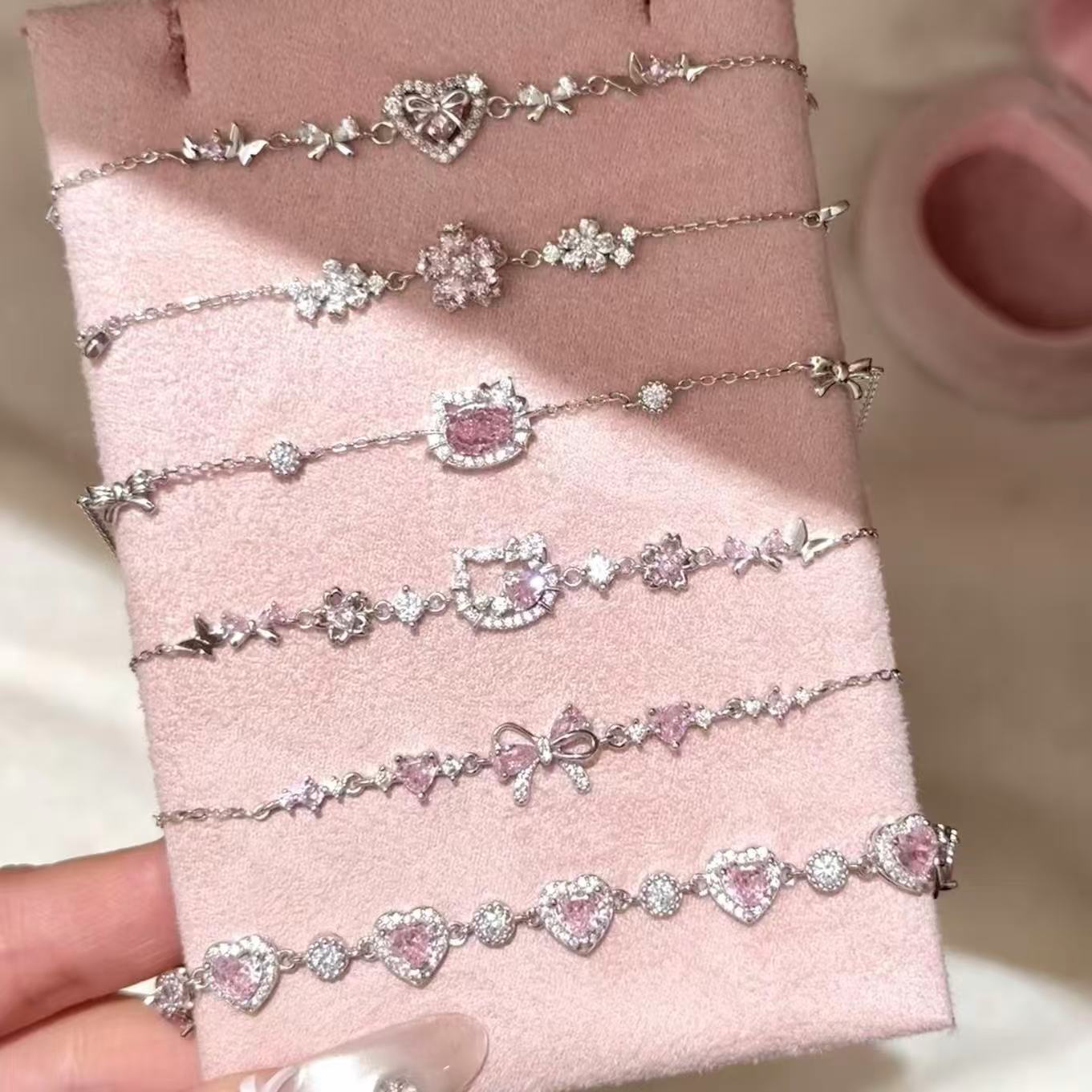 Sweet Pink Zircon Korean Artsy Light Bracelet