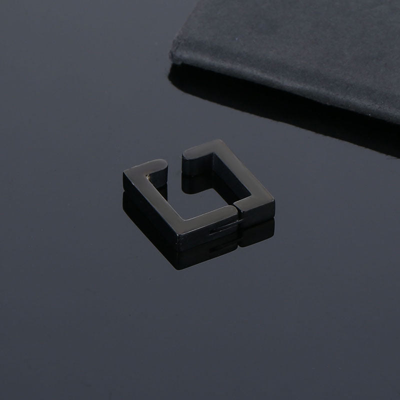 Women's & Men's Titanium Steel Square Clip Stainless Bone Ear Buckle