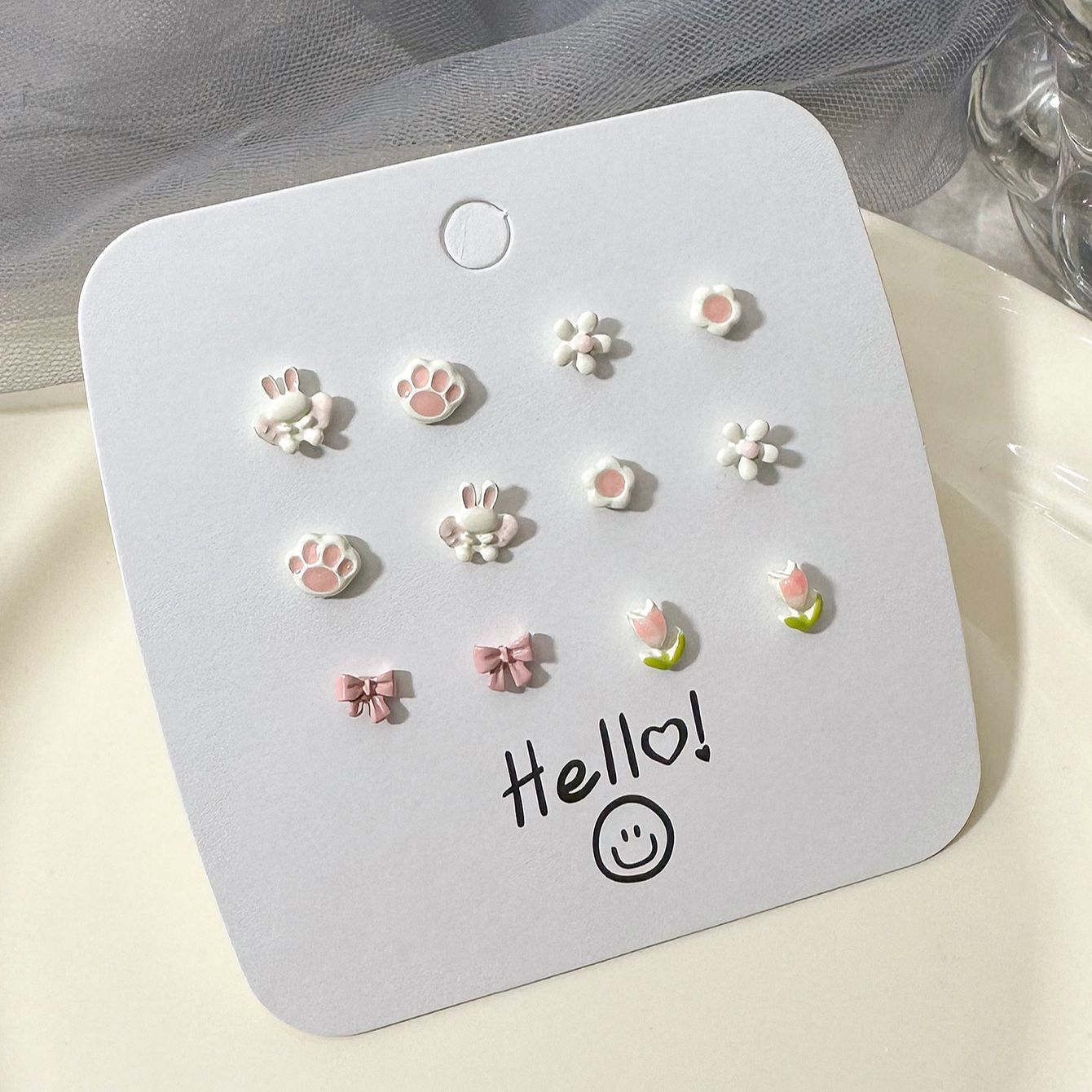 Cute Small Animal Ear Cheap Sweet Stud Earrings