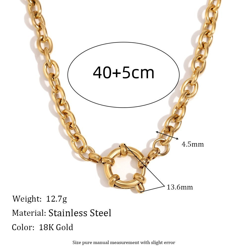 Stainless Steel Jeweled Furnace Vacuum Electroplating Necklaces